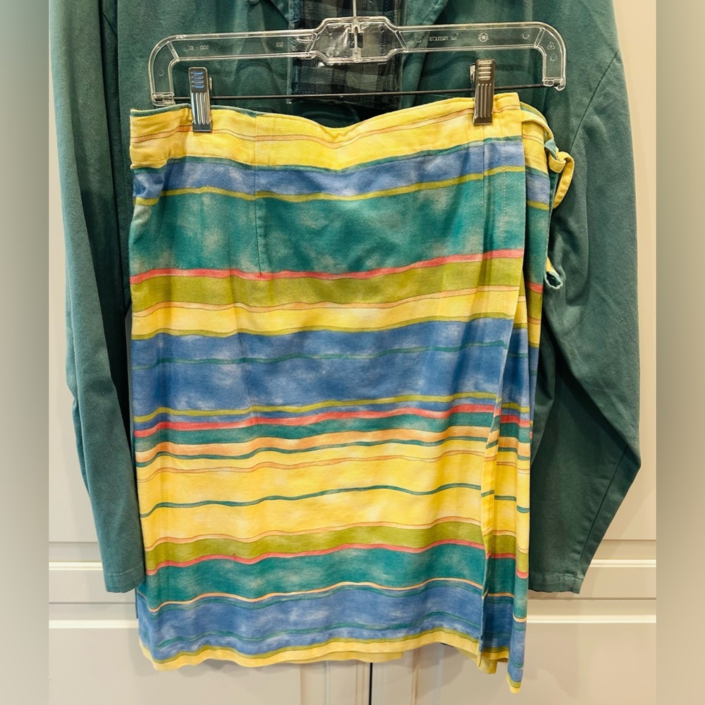 Colorful Striped Wrap Skirt & Jacket by Coldwater Creek XL BEAUTIFUL